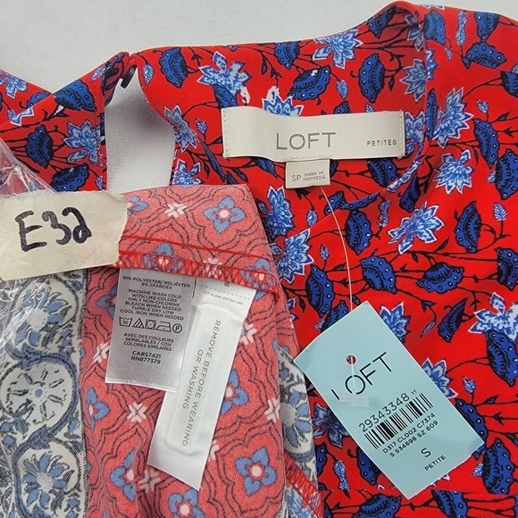 Loft petite red with border trim long sleeve shift dress - Picture 7 of 7